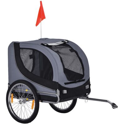 PawHut Przyczepka rowerowa dla psa, transporter dla psa, przyczepka rowerowa dla psa, szaro-czarna, 130 x 73 x 90 cm PawHut Przyczepka rowerowa dla psa, transporter dla psa, przyczepka rowerowa dla psa, szaro-czarna, 130 x 73 x 90 cm
