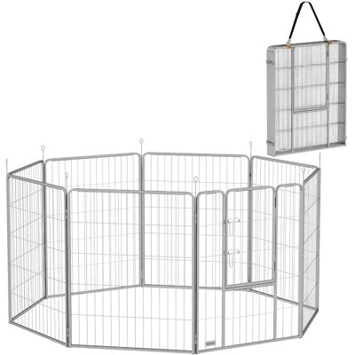 PawHut Puppy Playpen 8-częściowy zestaw, wybieg dla szczeniąt z 8 panelami kratowymi, drzwiami, palikami do wbijania w ziemię, elastyczną osłoną och.. PawHut Puppy Playpen 8-częściowy zestaw, wybieg dla szczeniąt z 8 panelami kratowymi, drzwiami, palikami do wbijania w ziemię, elastyczną osłoną och..