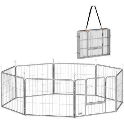 PawHut Puppy Playpen Set 8-częściowy, wybieg dla szczeniąt z 8 panelami, drzwiami, kołkami do mocowania na ziemi, elastyczną osłoną ochronną, zewnęt.. PawHut Puppy Playpen Set 8-częściowy, wybieg dla szczeniąt z 8 panelami, drzwiami, kołkami do mocowania na ziemi, elastyczną osłoną ochronną, zewnęt..