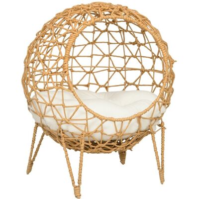 PawHut Rattanowy Koszyk dla Kota z Poduszką, Wysoki Design, Brązowy Ø45 x 57H cm PawHut Rattanowy Koszyk dla Kota z Poduszką, Wysoki Design, Brązowy Ø45 x 57H cm