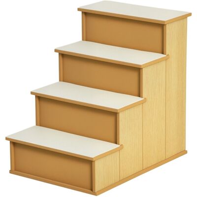 PawHut Schody dla zwierząt, schody dla psów, schody dla kotów, pomoc w wyjściu z wykładziną MDF ciemnobrązowe 40 x 59 x 54,2 cm PawHut Schody dla zwierząt, schody dla psów, schody dla kotów, pomoc w wyjściu z wykładziną MDF ciemnobrązowe 40 x 59 x 54,2 cm