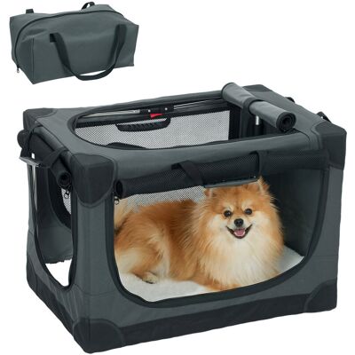 PawHut składana klatka transportowa dla psa 60x42x43 cm ze zdejmowaną i nadającą się do prania poszewką na poduszkę, transporter dla psów i kotów do.. PawHut składana klatka transportowa dla psa 60x42x43 cm ze zdejmowaną i nadającą się do prania poszewką na poduszkę, transporter dla psów i kotów do..