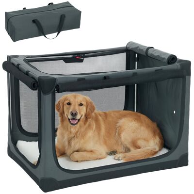 PawHut składana klatka transportowa dla psa 90x64x64 cm ze zdejmowaną i nadającą się do prania poduszką, transporter dla psów i kotów do 30 kg, kolo.. PawHut składana klatka transportowa dla psa 90x64x64 cm ze zdejmowaną i nadającą się do prania poduszką, transporter dla psów i kotów do 30 kg, kolo..