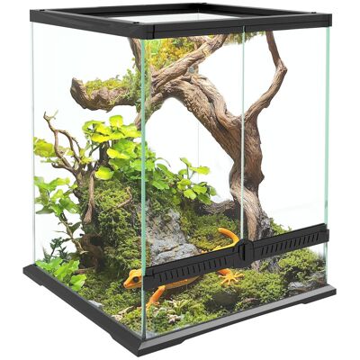 PawHut Terrarium z zabezpieczeniem przed ucieczką, Wentylacja, 120L Terrarium szklane z zarządzaniem książkami, dla amphibii pająka, Metal, Czarny, .. PawHut Terrarium z zabezpieczeniem przed ucieczką, Wentylacja, 120L Terrarium szklane z zarządzaniem książkami, dla amphibii pająka, Metal, Czarny, ..