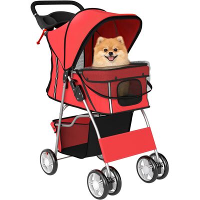 PawHut Wózek dla zwierząt, składany, do 10kg, z odblaskami, miękką poduszką PawHut Wózek dla zwierząt, składany, do 10kg, z odblaskami, miękką poduszką