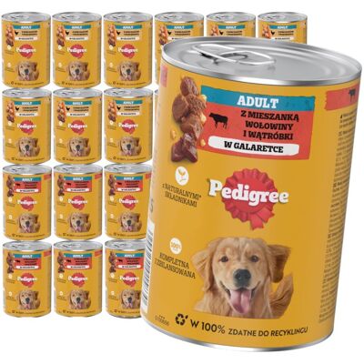 Pedigree Adult Mokra Karma Dla Psów 24x400g Mix Smaków Kurczak z Marchewką Wołowina w Galaretce Pedigree Adult Mokra Karma Dla Psów 24x400g Mix Smaków Kurczak z Marchewką Wołowina w Galaretce