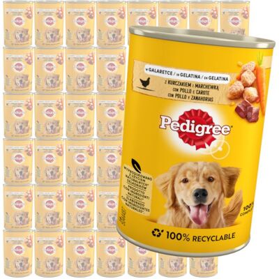 Pedigree Adult Mokra Karma Dla Psów Z Kurczakiem I Marchewką W Galaretce 48x400g Pedigree Adult Mokra Karma Dla Psów Z Kurczakiem I Marchewką W Galaretce 48x400g