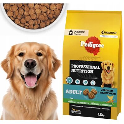 PEDIGREE Adult Professional Nutrition 12 kg z drobiem i warzywami - sucha karma dla dorosłych psów dużych i średnich ras PEDIGREE Adult Professional Nutrition 12 kg z drobiem i warzywami - sucha karma dla dorosłych psów dużych i średnich ras