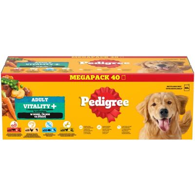 Pedigree® Adult Vitality+ Z Warzywami W Sosie, 40 X 85 G Pedigree® Adult Vitality+ Z Warzywami W Sosie, 40 X 85 G