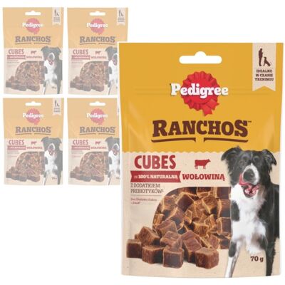 Pedigree Ranchos Cubes z Wołowiną 5x70g Treserki Przysmak Dla Psa Pedigree Ranchos Cubes z Wołowiną 5x70g Treserki Przysmak Dla Psa