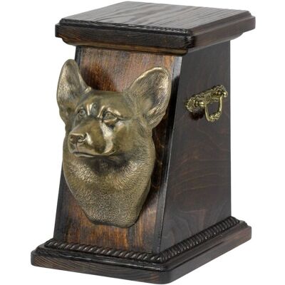 Pembroke Welsh Corgi - skrzynia pamiątkowa psa, elegancka skrzynia ze statuetką, pamiątkowa skrzynia z popiersiem psa marki Art-Dog Pembroke Welsh Corgi - skrzynia pamiątkowa psa, elegancka skrzynia ze statuetką, pamiątkowa skrzynia z popiersiem psa marki Art-Dog