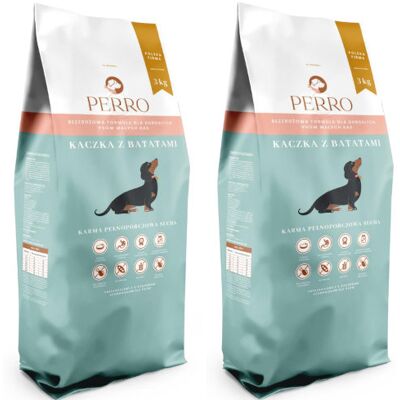 Perro - Kaczka z słodkimi ziemniakami - Małe rasy - 3 kg - Karma dla psów Perro - Kaczka z słodkimi ziemniakami - Małe rasy - 3 kg - Karma dla psów