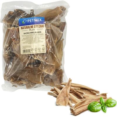 PETMEX SKÓRA SKÓRY WIELBŁĄDA GRYZAK PRZYSMAK NATURALNY DLA PSA - 1KG PETMEX SKÓRA SKÓRY WIELBŁĄDA GRYZAK PRZYSMAK NATURALNY DLA PSA - 1KG