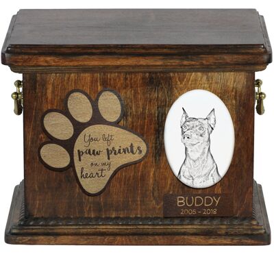 Pinczer średni, Pinczer niemiecki - skrzynia pamiątkowa psa, personalizowana skrzynia ze zdjęciem, skrzynia ze zdjęciem psa marki Art-Dog Pinczer średni, Pinczer niemiecki - skrzynia pamiątkowa psa, personalizowana skrzynia ze zdjęciem, skrzynia ze zdjęciem psa marki Art-Dog