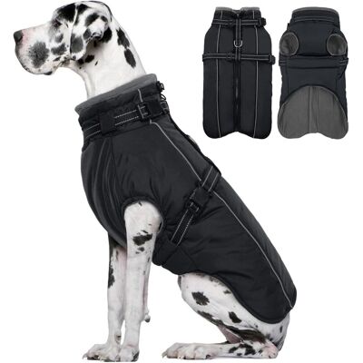 Inny producent Płaszcz zimowy dla psa 3XL Czarny z uprzężą Ciepły Polar Wiatroszczelny Inny producent Płaszcz zimowy dla psa 3XL Czarny z uprzężą Ciepły Polar Wiatroszczelny