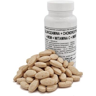 Podkowa Glukozamina + Chondroityna + MSM + Witamina C + Imbir 100 tabletek Podkowa Glukozamina + Chondroityna + MSM + Witamina C + Imbir 100 tabletek