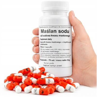 PODKOWA MAŚLAN SODU SÓL SODOWA KWASU MASŁOWEGO KAPSUŁKI 600MG 75 SZTUK PODKOWA MAŚLAN SODU SÓL SODOWA KWASU MASŁOWEGO KAPSUŁKI 600MG 75 SZTUK