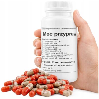 PODKOWA MOC PRZYPRAW - TRAWIENIE ODPORNOŚĆ I INNE... KAPSUŁKI 75 SZTUK PODKOWA MOC PRZYPRAW - TRAWIENIE ODPORNOŚĆ I INNE... KAPSUŁKI 75 SZTUK