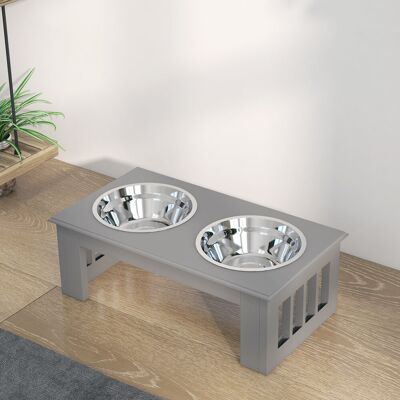 Yulinland Podwyższone miski dla psów z podstawką, ze stali nierdzewnej dla bardzo małych i małych psów, 44D x 24S x 15W cm - Szary Yulinland Podwyższone miski dla psów z podstawką, ze stali nierdzewnej dla bardzo małych i małych psów, 44D x 24S x 15W cm - Szary