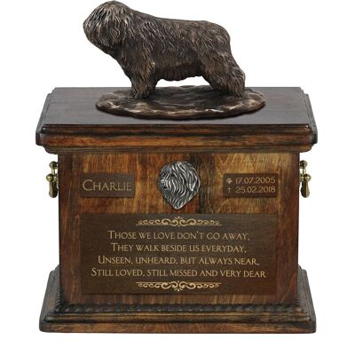 Polski owczarek nizinny, PON - skrzynia pamiątkowa psa, skrzynia ze statuetką, personalizowana skrzynia na psie pamiątki marki Art-Dog Polski owczarek nizinny, PON - skrzynia pamiątkowa psa, skrzynia ze statuetką, personalizowana skrzynia na psie pamiątki marki Art-Dog