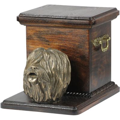 Polski owczarek nizinny, PON - skrzynia pamiątkowa psa ze statuetką, elegancka skrzynia dla psa, wyjątkowa skrzynia z popiersiem psa marki Art-Dog Polski owczarek nizinny, PON - skrzynia pamiątkowa psa ze statuetką, elegancka skrzynia dla psa, wyjątkowa skrzynia z popiersiem psa marki Art-Dog