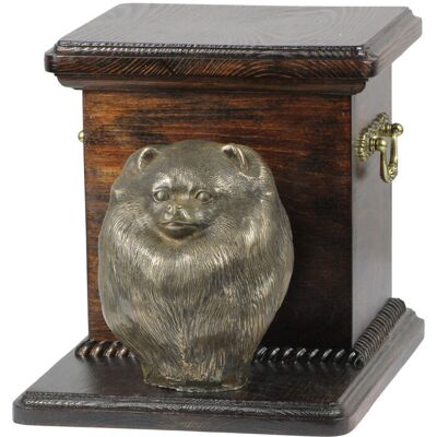 Pomeranian, Szpic miniaturowy - skrzynia pamiątkowa psa ze statuetką, elegancka skrzynia dla psa, wyjątkowa skrzynia z popiersiem psa marki Art-Dog Pomeranian, Szpic miniaturowy - skrzynia pamiątkowa psa ze statuetką, elegancka skrzynia dla psa, wyjątkowa skrzynia z popiersiem psa marki Art-Dog
