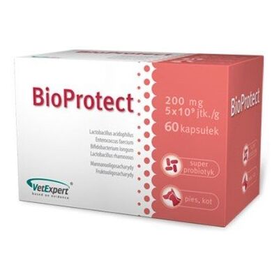 VETEXPERT BioProtect Probiotyk dla Psów i Kotów - 60 kapsułek VETEXPERT BioProtect Probiotyk dla Psów i Kotów - 60 kapsułek