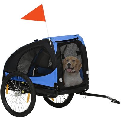 Przyczepka rowerowa dla psa PawHut, składana, szybkozłączka, wodoodporna, tkanina Oxford, stal, 140 x 71 x 83 cm, kolor niebieski Przyczepka rowerowa dla psa PawHut, składana, szybkozłączka, wodoodporna, tkanina Oxford, stal, 140 x 71 x 83 cm, kolor niebieski