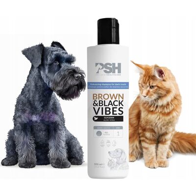 PSH Szampon Podkreślający Kolor Do Ciemnej Sierści Psa Kota Brown Black 300ml PSH Szampon Podkreślający Kolor Do Ciemnej Sierści Psa Kota Brown Black 300ml