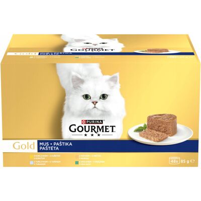 PURINA NESTLE PURINA GOURMET GOLD Mus Mix smaków 48x85g PURINA NESTLE PURINA GOURMET GOLD Mus Mix smaków 48x85g