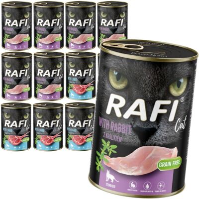 Rafi Cat Adult 12x400g Bezzbożowa Mokra Karma Dla Kotów Sterylizowanych Jagnięcina Królik Rafi Cat Adult 12x400g Bezzbożowa Mokra Karma Dla Kotów Sterylizowanych Jagnięcina Królik