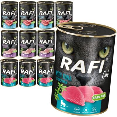 Rafi Cat Adult 12x400g Bezzbożowa Mokra Karma Dla Kotów Sterylizowanych Jagnięcina Królik Tuńczyk Rafi Cat Adult 12x400g Bezzbożowa Mokra Karma Dla Kotów Sterylizowanych Jagnięcina Królik Tuńczyk