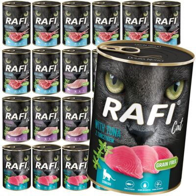 Rafi Cat Adult 24x400g Bezzbożowa Mokra Karma Dla Kotów Sterylizowanych Jagnięcina Królik Tuńczyk Rafi Cat Adult 24x400g Bezzbożowa Mokra Karma Dla Kotów Sterylizowanych Jagnięcina Królik Tuńczyk