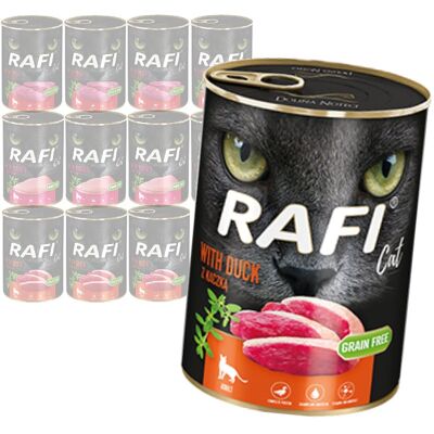 Rafi Cat Adult Bezzbożowa Mokra Karma Dla Kota Mix Smaków 12x400g Kaczka Indyk Cielęcina Rafi Cat Adult Bezzbożowa Mokra Karma Dla Kota Mix Smaków 12x400g Kaczka Indyk Cielęcina