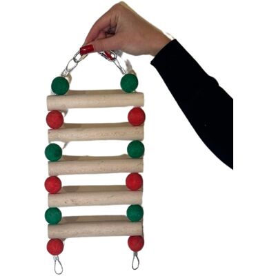 Home en Dier Red & Green Ladder S - Zabawka dla małych i średnich papug S Home en Dier Red & Green Ladder S - Zabawka dla małych i średnich papug S