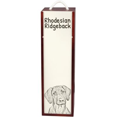 Rhodesian Ridgeback, Afrykański pies na lwy - pudełko na wino z psem, pudełko na alkohol z grafiką, personalizowane pudełko na prezent marki Art-Dog Rhodesian Ridgeback, Afrykański pies na lwy - pudełko na wino z psem, pudełko na alkohol z grafiką, personalizowane pudełko na prezent marki Art-Dog