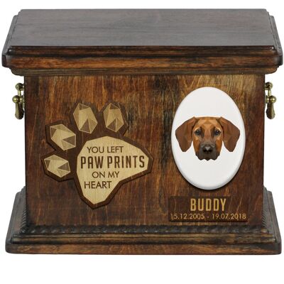 Rhodesian Ridgeback, Afrykański pies na lwy - skrzynia pamiątkowa psa, personalizowana skrzynia, pamiątkowe pudełko na psie pamiątki marki Art-Dog Rhodesian Ridgeback, Afrykański pies na lwy - skrzynia pamiątkowa psa, personalizowana skrzynia, pamiątkowe pudełko na psie pamiątki marki Art-Dog