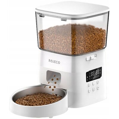 Rojeco Inteligentny Dozownik Karmy 2L Pet Feeder Automatyczny Biały Rojeco Inteligentny Dozownik Karmy 2L Pet Feeder Automatyczny Biały