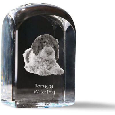 Romański pies wodny - kryształowa kostka ze zdjęciem, zdjęcie psa w krysztale, sześcienny przycisk do papieru marki Art-Dog Romański pies wodny - kryształowa kostka ze zdjęciem, zdjęcie psa w krysztale, sześcienny przycisk do papieru marki Art-Dog