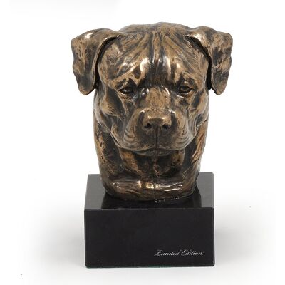 Rzeźba Rottweiler - Elegancka brązowa rzeźba na kamiennej podstawie od Art-Dog Rzeźba Rottweiler - Elegancka brązowa rzeźba na kamiennej podstawie od Art-Dog
