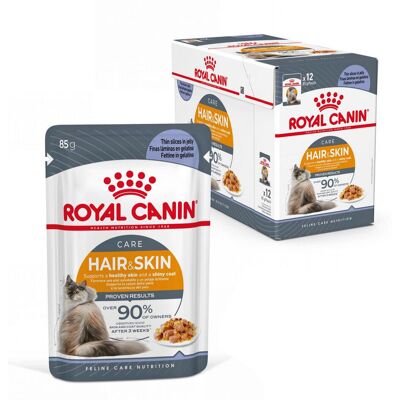 Royal Canin Hair & Skin 12x85g Mokra Karma Dla Kotów Dorosłych w Galaretce Zdrowa Skóra Piękna Sierść Royal Canin Hair & Skin 12x85g Mokra Karma Dla Kotów Dorosłych w Galaretce Zdrowa Skóra Piękna Sierść