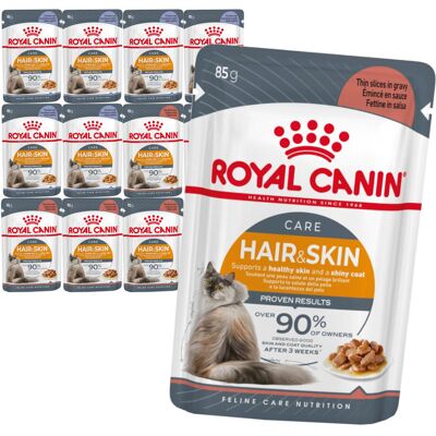 Royal Canin Hair & Skin w Sosie i Galaretce 12x85g Mokra Karma Dla Kotów Dorosłych Zdrowa Skóra Piękna Sierść Royal Canin Hair & Skin w Sosie i Galaretce 12x85g Mokra Karma Dla Kotów Dorosłych Zdrowa Skóra Piękna Sierść