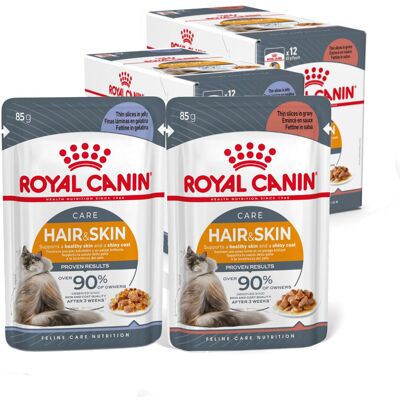 Royal Canin Hair & Skin w Sosie i Galaretce 24x85g Mokra Karma Dla Kotów Dorosłych Zdrowa Skóra Piękna Sierść Royal Canin Hair & Skin w Sosie i Galaretce 24x85g Mokra Karma Dla Kotów Dorosłych Zdrowa Skóra Piękna Sierść