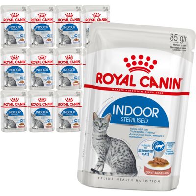 Royal Canin Indoor Sterilised w Sosie i Galaretce 12x85g Karma Mokra Dla Kotów Sterylizowanych Niewychodzących Royal Canin Indoor Sterilised w Sosie i Galaretce 12x85g Karma Mokra Dla Kotów Sterylizowanych Niewychodzących