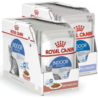 Royal Canin Indoor Sterilised w Sosie i Galaretce 24x85g Karma Mokra Dla Kotów Sterylizowanych Niewychodzących Royal Canin Indoor Sterilised w Sosie i Galaretce 24x85g Karma Mokra Dla Kotów Sterylizowanych Niewychodzących