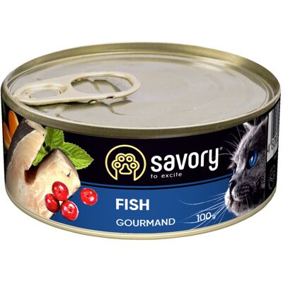 Savory mokra karma dla kota biała ryba 12x100g Savory mokra karma dla kota biała ryba 12x100g
