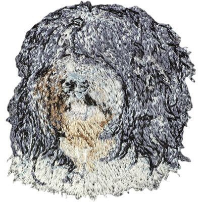 Schapendoes, Owczarek holenderski - naszywka w kształcie psa, haftowana łatka, unikatowa ozdoba do plecaka marki Art-Dog Schapendoes, Owczarek holenderski - naszywka w kształcie psa, haftowana łatka, unikatowa ozdoba do plecaka marki Art-Dog