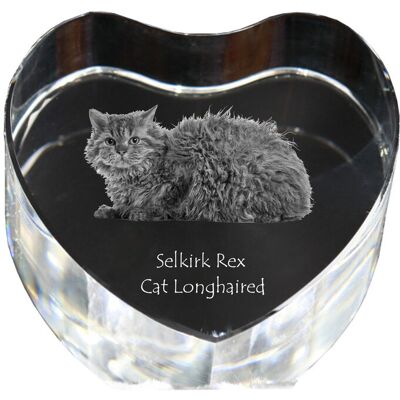 Selkirk Rex Kot długowłosy - zdjęcie kota w krysztale, kryształowe serce, wyjątkowa ramka ze zdjęciem marki Art-Dog Selkirk Rex Kot długowłosy - zdjęcie kota w krysztale, kryształowe serce, wyjątkowa ramka ze zdjęciem marki Art-Dog