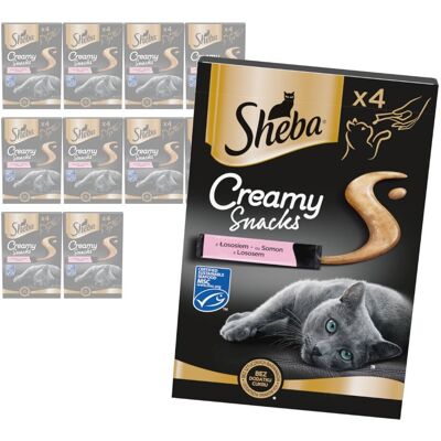 Sheba Creamy Snacks 11x48g Kremowy Przysmak z Łososiem Dla Kota Sheba Creamy Snacks 11x48g Kremowy Przysmak z Łososiem Dla Kota