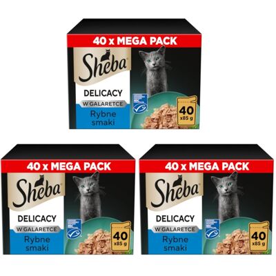 Sheba Delicacy Rybne Smaki w Galaretce 120x85g Mokra Karma Dla Kota Sheba Delicacy Rybne Smaki w Galaretce 120x85g Mokra Karma Dla Kota